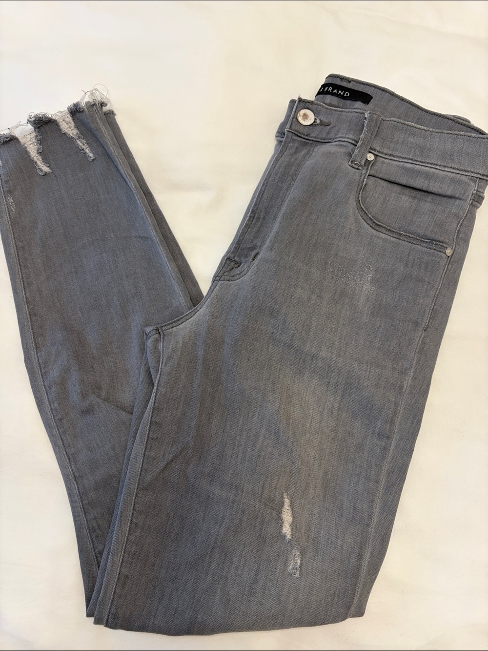 J Brand Gray Distressed Skinny Jeans